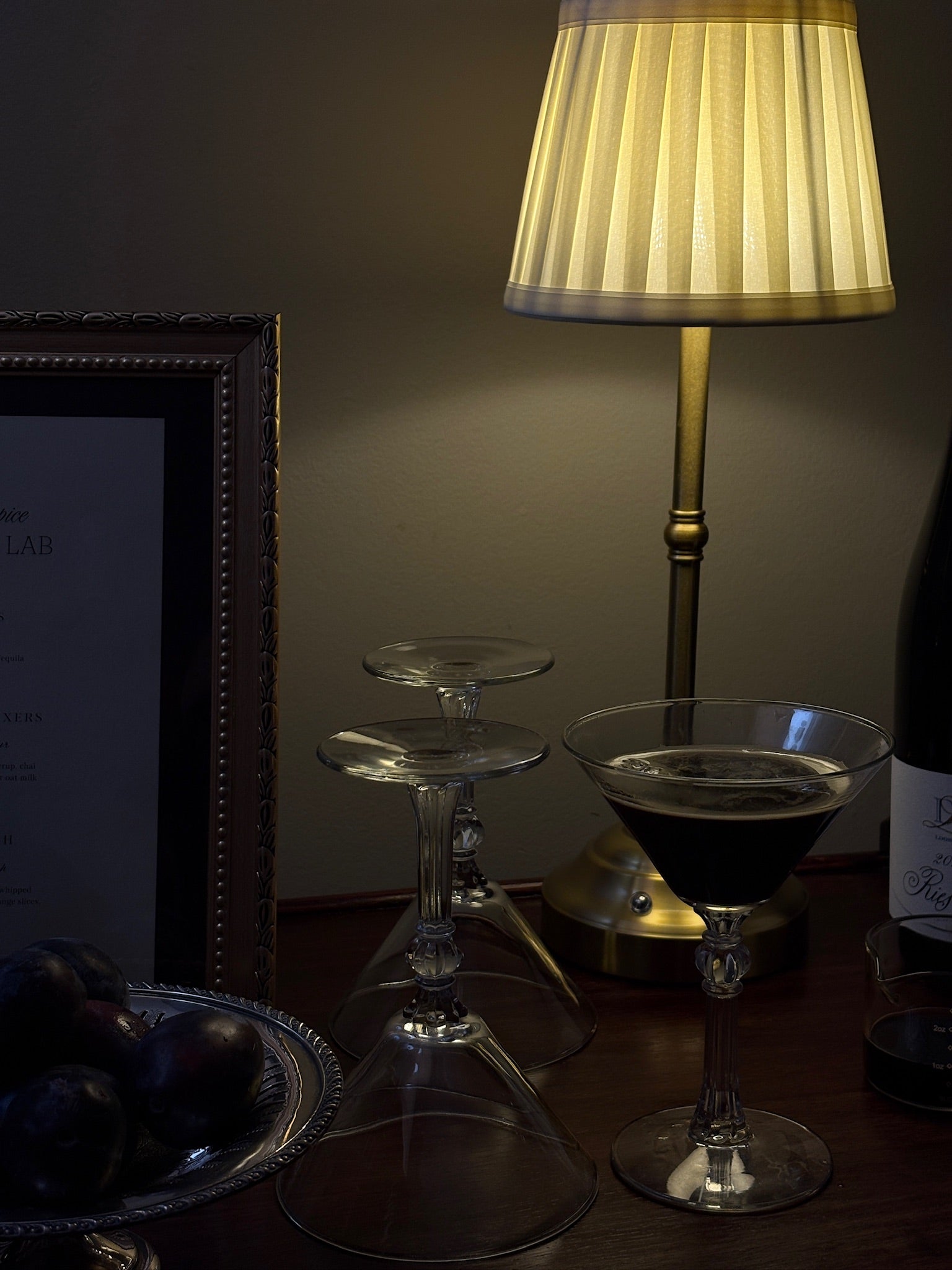 Vintage Cordless Fabric Table Lamp